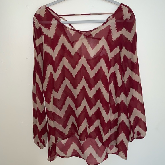 Charming Charlie Sheer Chevron Tunic - Picture 2 of 7